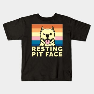 Vintage Pitbull Resting Pit Face - Funny Pitbull Lovers Kids T-Shirt